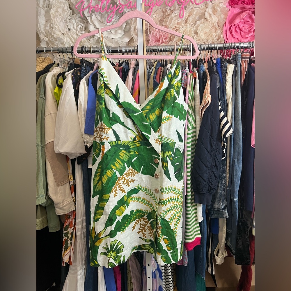 Anthropologie Farm Rio Tropical Forest Sleeveless V-Neck 
Mini Dress, XLARGE NWT - Picture 4 of 7